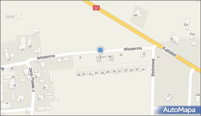 Zduny, Wiosenna, 8, mapa Zduny