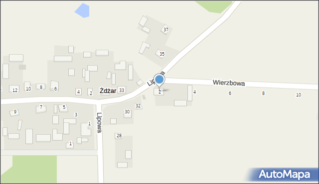 Żdżar, Wierzbowa, 2, mapa Żdżar