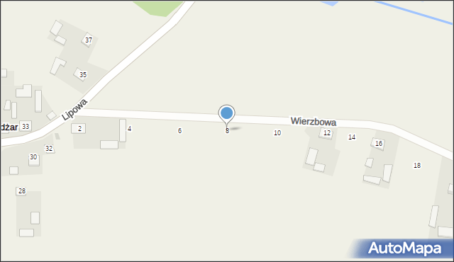 Żdżar, Wierzbowa, 8, mapa Żdżar