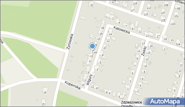 Zdzieszowice, Wigury Stanisława, inż. pil., 15, mapa Zdzieszowice