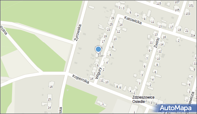 Zdzieszowice, Wigury Stanisława, inż. pil., 9, mapa Zdzieszowice