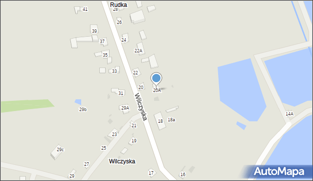 Żelechów, Wilczyska, 20A, mapa Żelechów