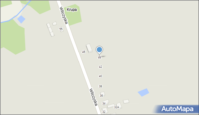 Żelechów, Wilczyska, 44, mapa Żelechów