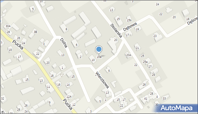 Żelistrzewo, Wierzbowa, 10a, mapa Żelistrzewo