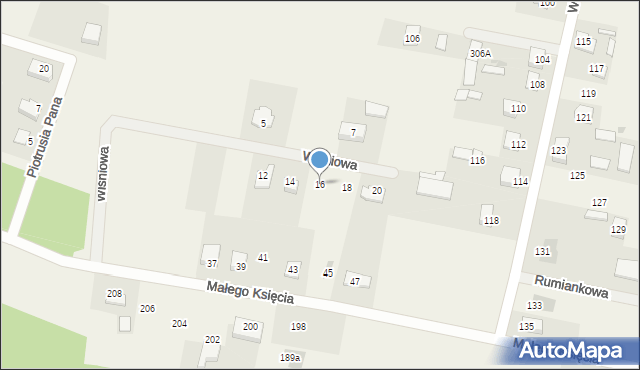 Żelków, Wiśniowa, 16, mapa Żelków