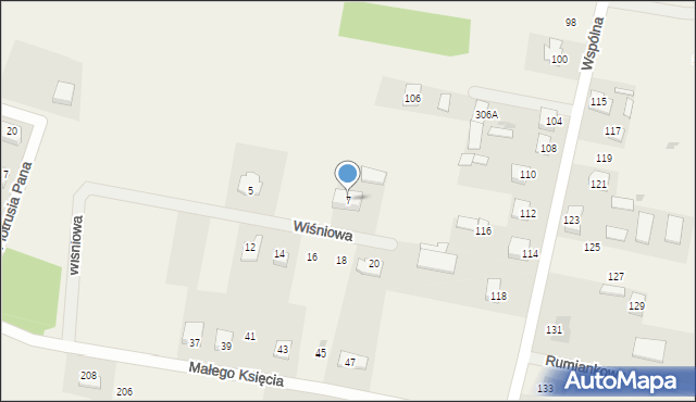 Żelków, Wiśniowa, 7, mapa Żelków