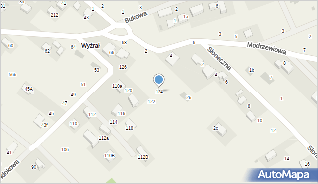 Zelków, Widokowa, 124, mapa Zelków