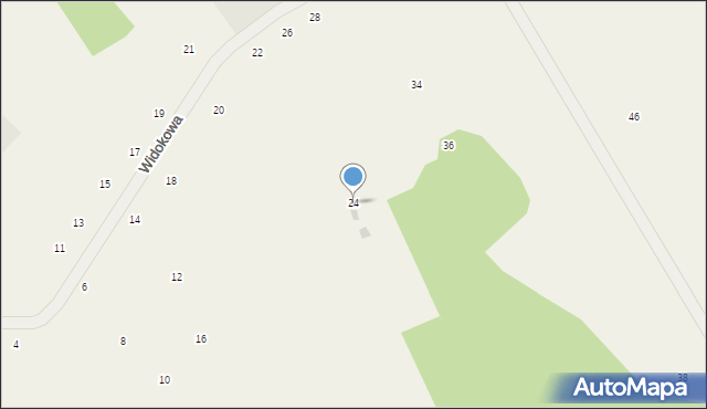Zelków, Widokowa, 24, mapa Zelków