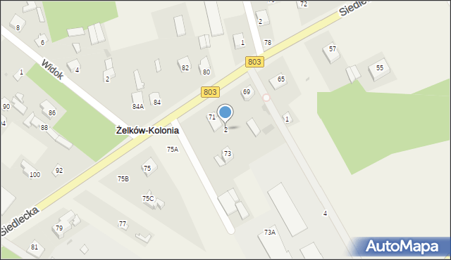 Żelków-Kolonia, Wiśniowa, 2, mapa Żelków-Kolonia