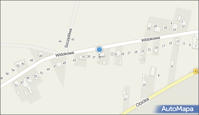 Żerdziny, Widokowa, 35, mapa Żerdziny