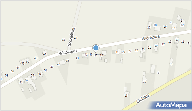 Żerdziny, Widokowa, 37, mapa Żerdziny