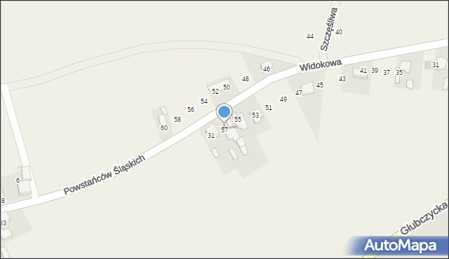 Żerdziny, Widokowa, 57, mapa Żerdziny