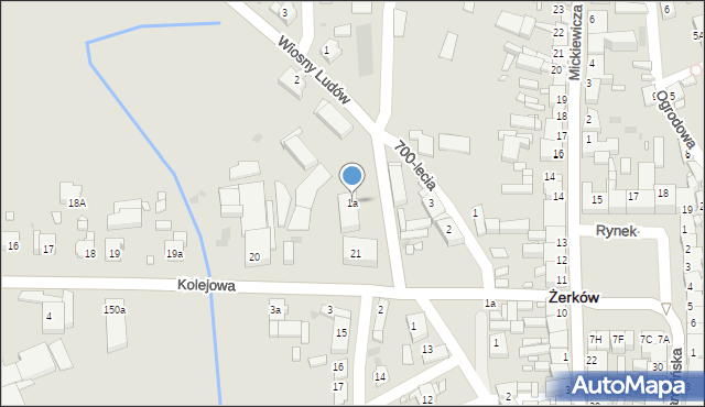 Żerków, Wiosny Ludów, 1a, mapa Żerków