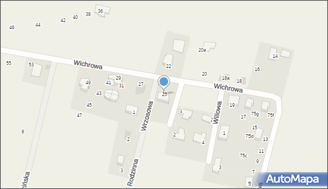 Żerkowice, Wichrowa, 25, mapa Żerkowice