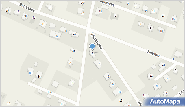 Żerniki Wrocławskie, Wierzbowa, 2, mapa Żerniki Wrocławskie