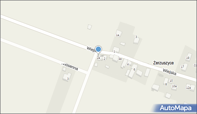Żerzuszyce, Wiejska, 2a, mapa Żerzuszyce