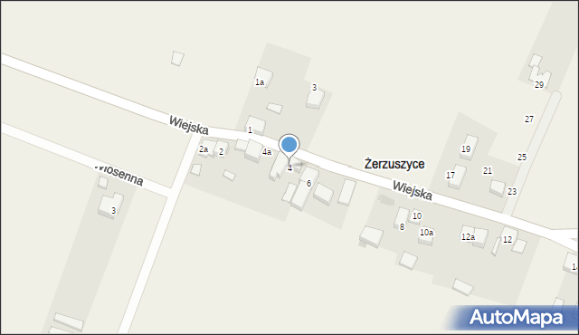 Żerzuszyce, Wiejska, 4, mapa Żerzuszyce