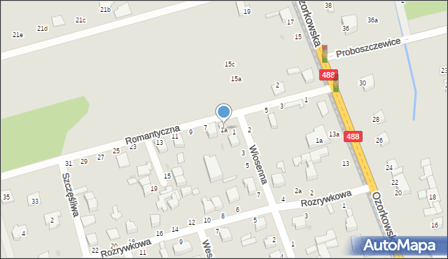 Zgierz, Wiosenna, 1a, mapa Zgierz