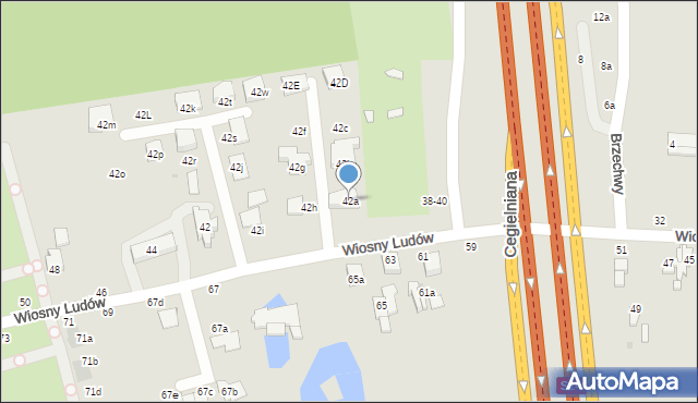 Zgierz, Wiosny Ludów, 42a, mapa Zgierz