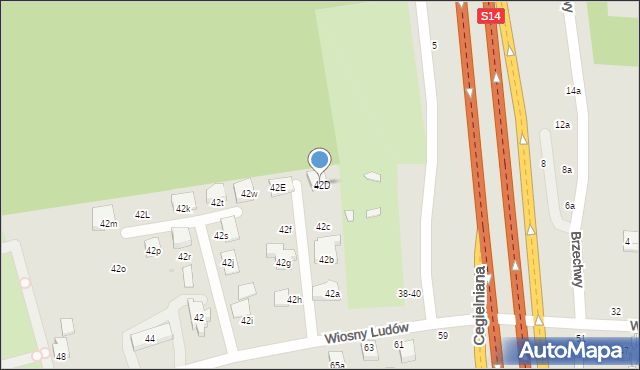 Zgierz, Wiosny Ludów, 42D, mapa Zgierz