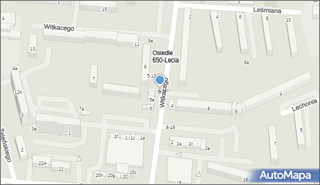 Zgierz, Witkacego Stanisława, 5f, mapa Zgierz