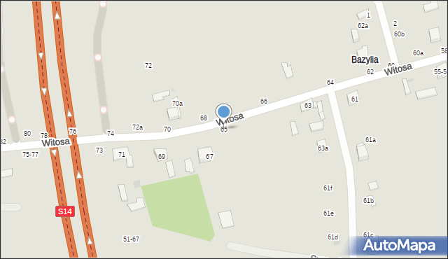 Zgierz, Witosa Wincentego, 65, mapa Zgierz