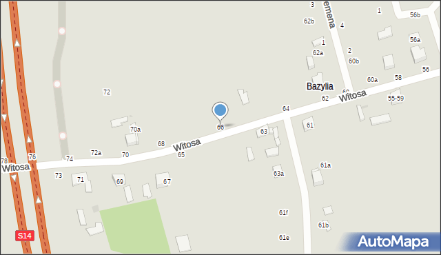 Zgierz, Witosa Wincentego, 66, mapa Zgierz