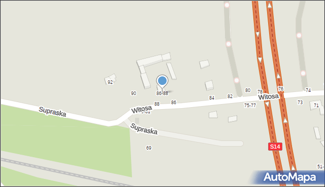 Zgierz, Witosa Wincentego, 86-88, mapa Zgierz