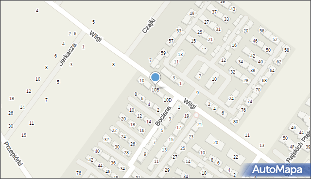 Zgorzała, Wilgi, 10B, mapa Zgorzała