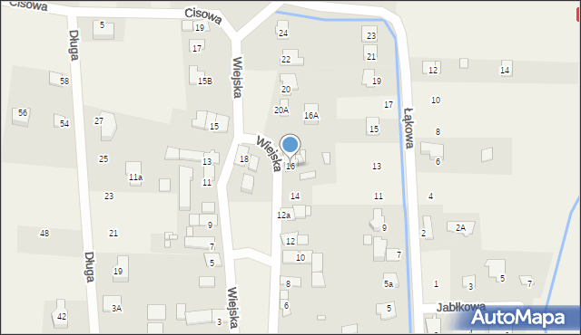 Zielęcice, Wiejska, 16, mapa Zielęcice