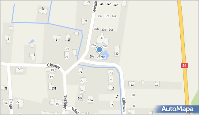 Zielęcice, Wiejska, 26c, mapa Zielęcice