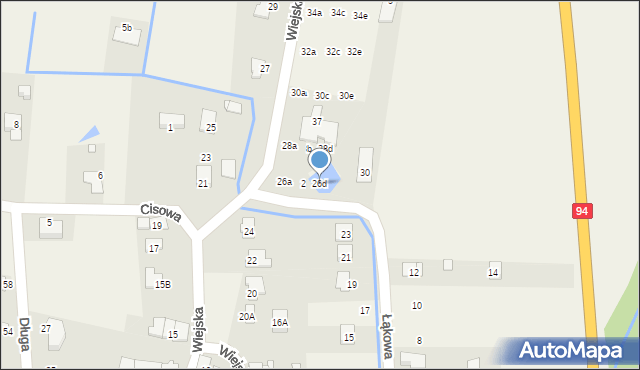 Zielęcice, Wiejska, 26d, mapa Zielęcice