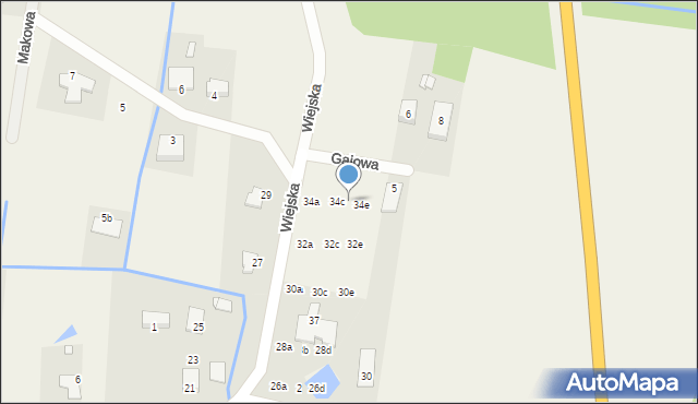 Zielęcice, Wiejska, 34d, mapa Zielęcice