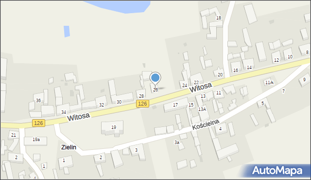 Zielin, Witosa Wincentego, 26, mapa Zielin