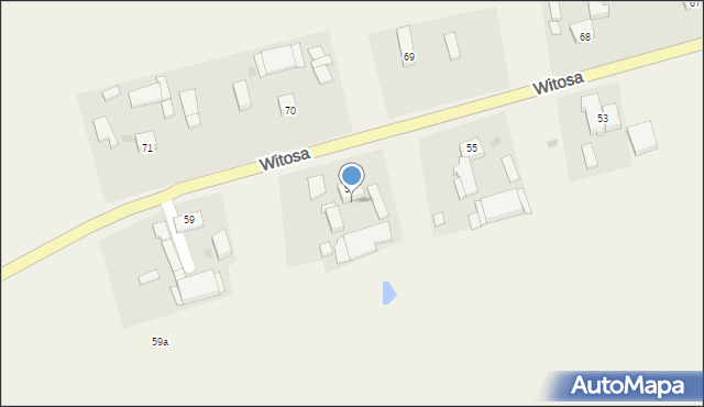 Zielin, Witosa Wincentego, 57a, mapa Zielin