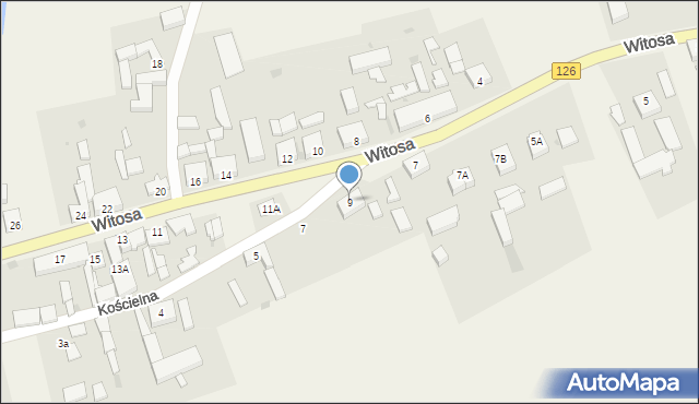 Zielin, Witosa Wincentego, 9, mapa Zielin