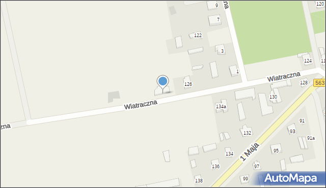 Zielona, Wiatraczna, 4, mapa Zielona