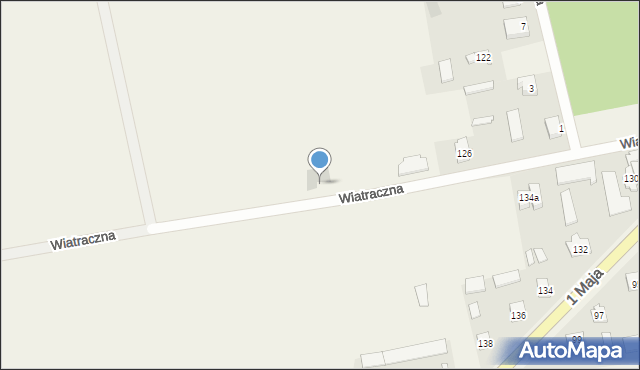 Zielona, Wiatraczna, 8, mapa Zielona