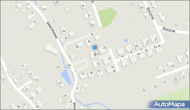 Zielona Góra, Wierzbowa, 7E, mapa Zielona Góra