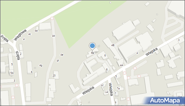 Zielona Góra, Wiejska, 6a, mapa Zielona Góra