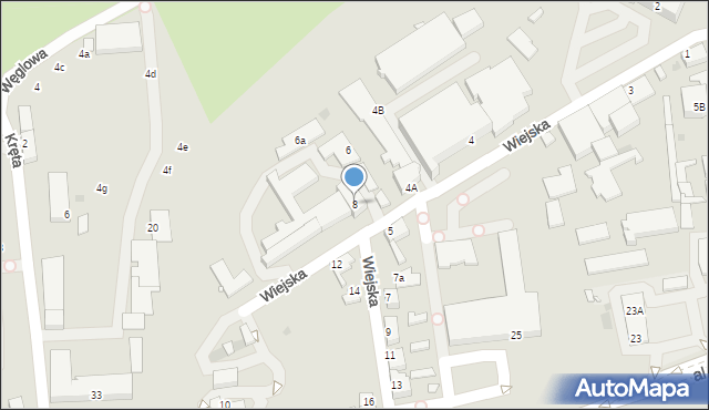 Zielona Góra, Wiejska, 8, mapa Zielona Góra