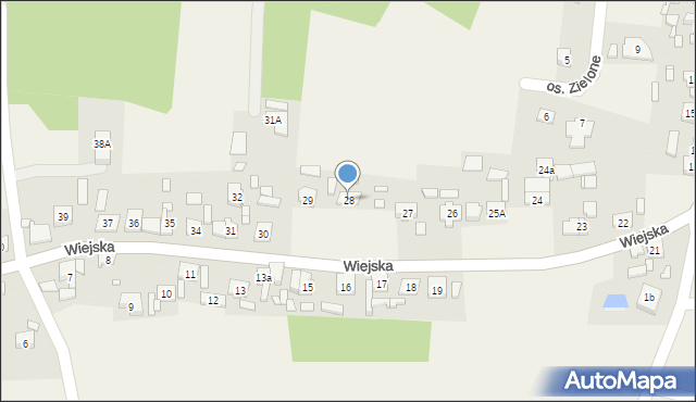 Zielonagóra, Wiejska, 28, mapa Zielonagóra