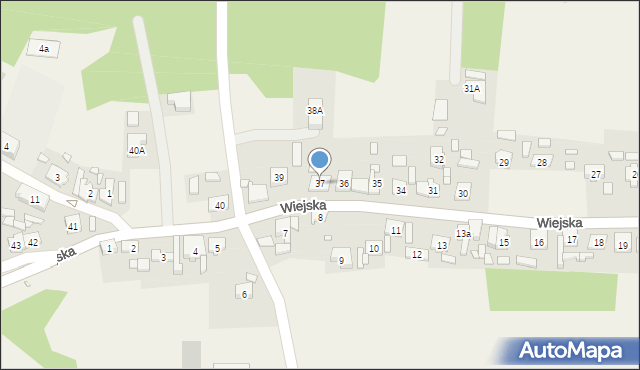 Zielonagóra, Wiejska, 37, mapa Zielonagóra