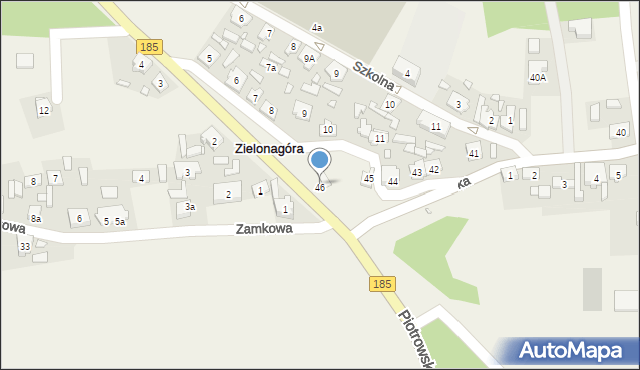 Zielonagóra, Wiejska, 46, mapa Zielonagóra