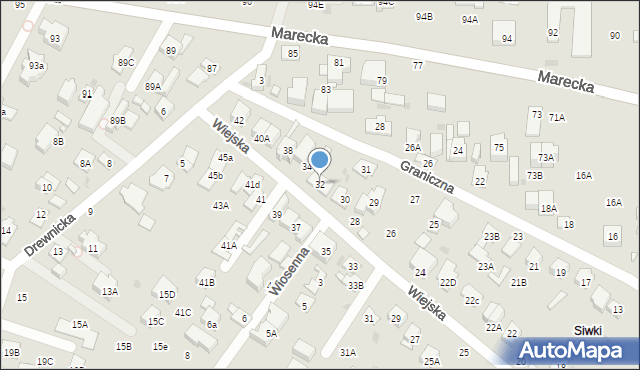 Zielonka, Wiejska, 32, mapa Zielonka