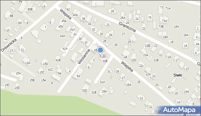 Zielonka, Wiejska, 33A, mapa Zielonka