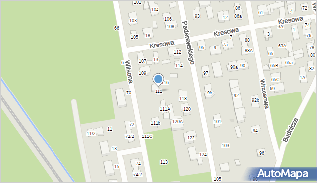 Zielonka, Wilsona Thomasa Woodrowa, 111, mapa Zielonka