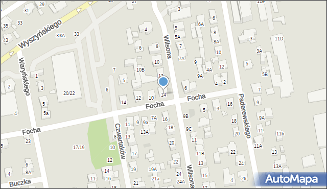 Zielonka, Wilsona Thomasa Woodrowa, 14, mapa Zielonka