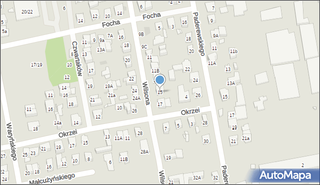 Zielonka, Wilsona Thomasa Woodrowa, 15, mapa Zielonka