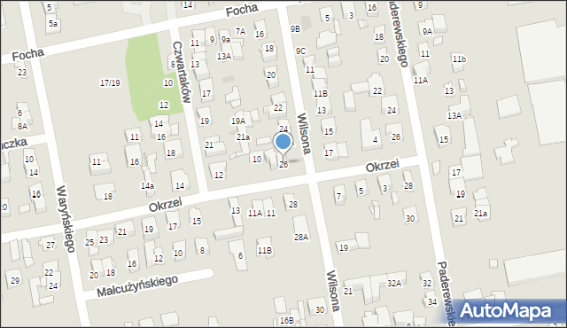 Zielonka, Wilsona Thomasa Woodrowa, 26, mapa Zielonka